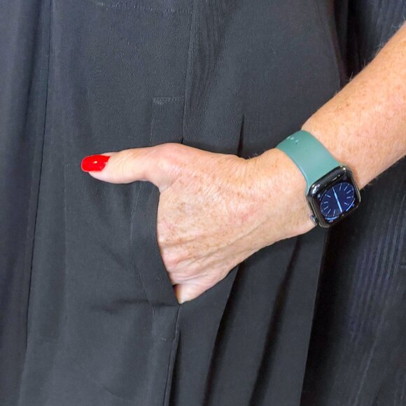 Vintage Cabi Y2K Long Black Rayon Topper Duster XS Style #102 - Picture 5 of 7